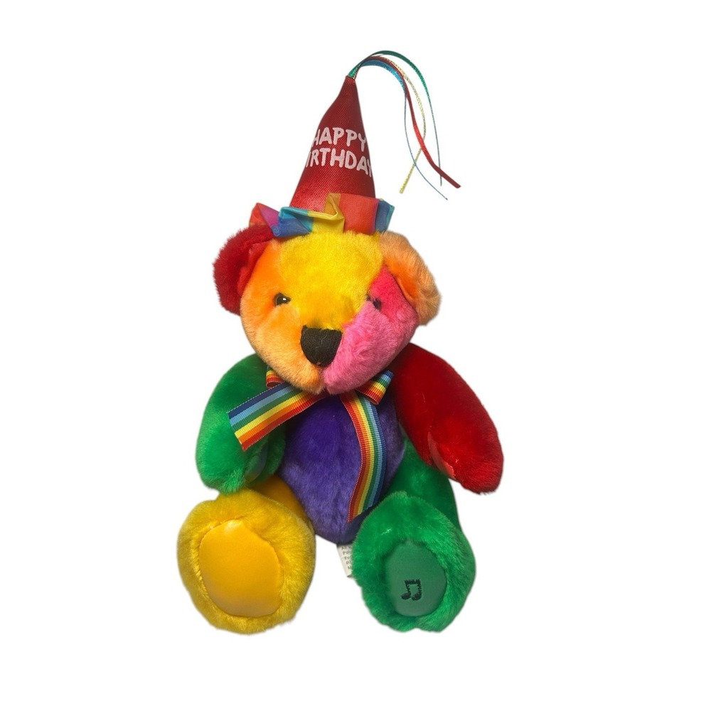 NEW plush rainbow bear Happy Birthday 8 inch w/tags First & Main